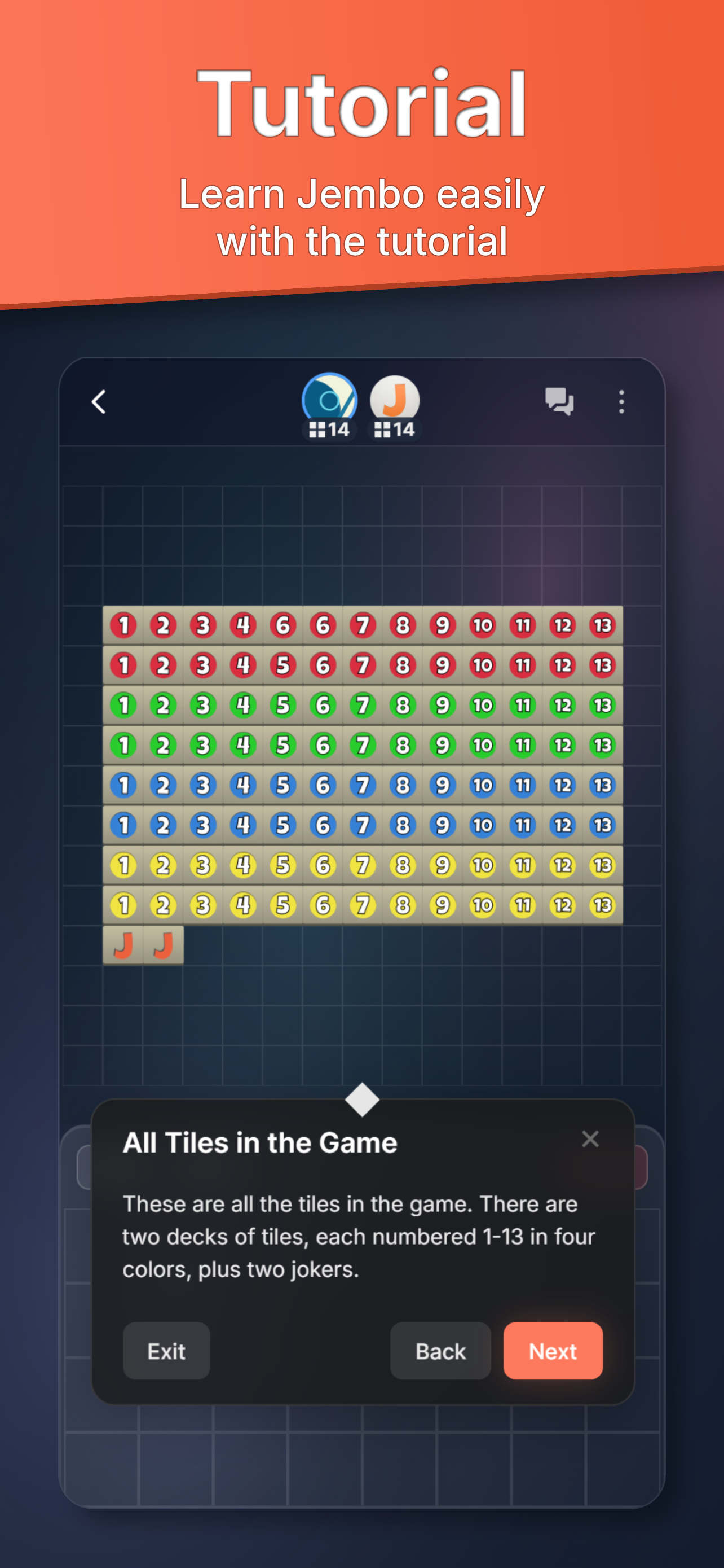 Jembo interactive tutorial guiding a new player